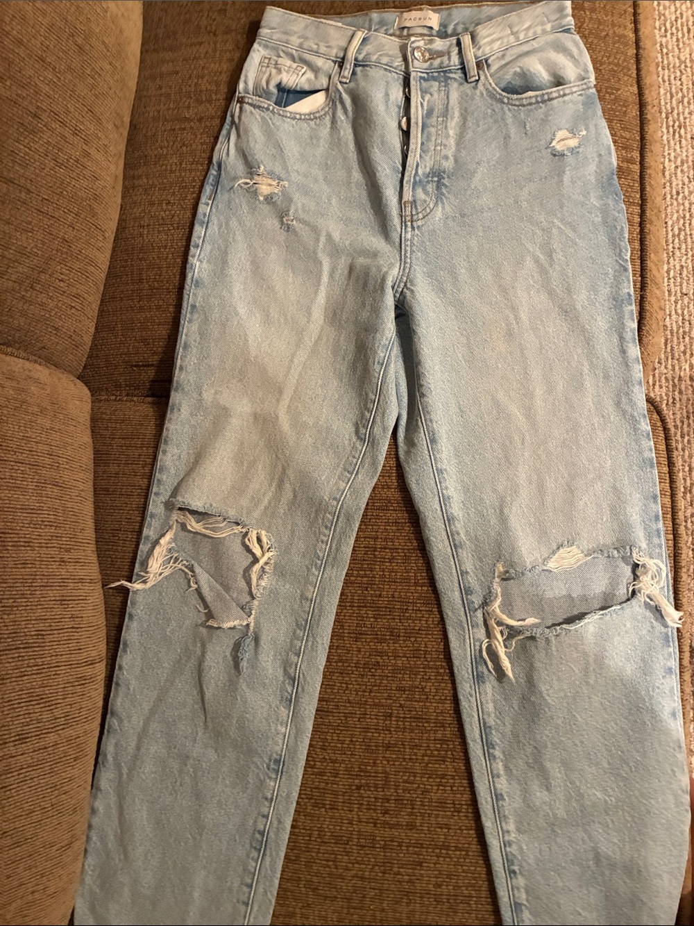 PacSun Light Blue Distressed High-Rise Jeans